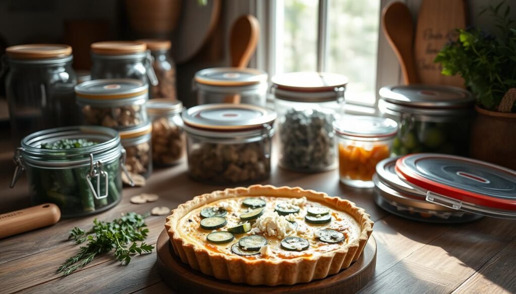 Conservation quiche courgette feta