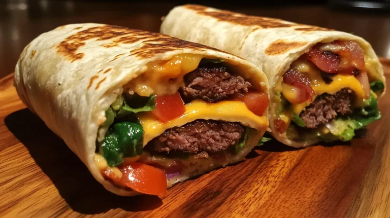 Wraps au Burger Fromage et Bacon