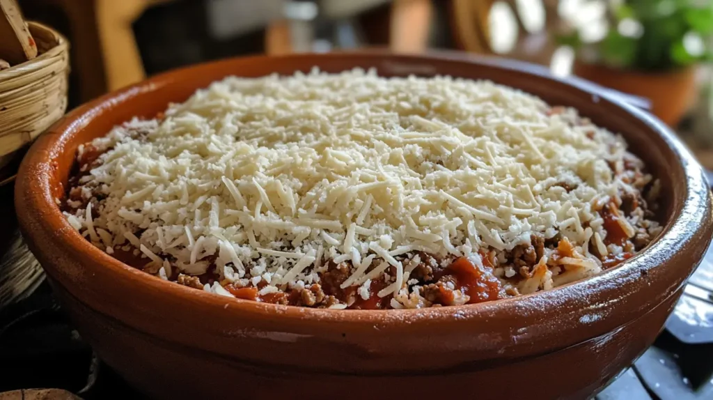 Étapes de préparation de la casserole de bœuf haché et riz.
