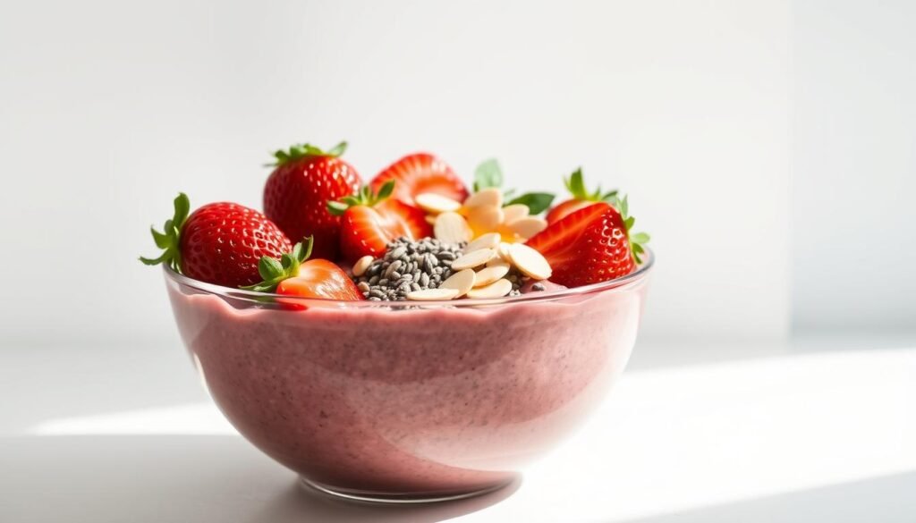 Smoothie bowl nutritionnel aux fraises