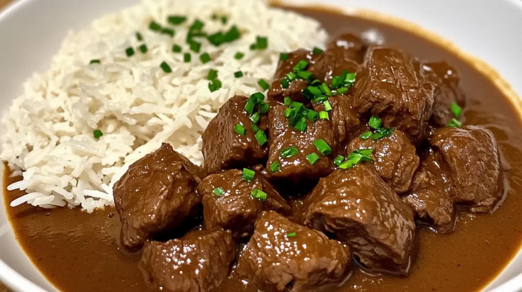 Ragoût de Bœuf Tendre avec Riz