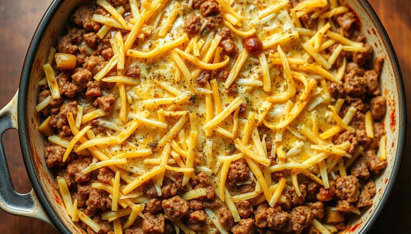 Casserole de Hamburger et Pommes de Terre Râpées