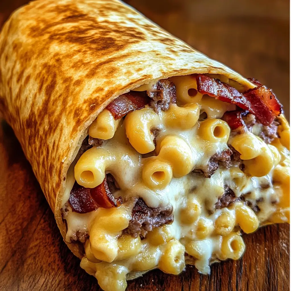 Wrap burger bacon mac and cheese maison